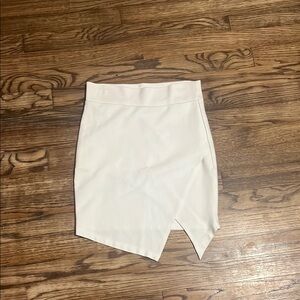 Forever 21 White Asymmetrical Pencil Skirt